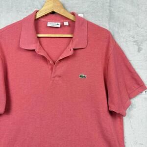 Lacoste Classic Fit Polo Shirt Red Pique Cotton Men Size XL Short Sleeve Golf
